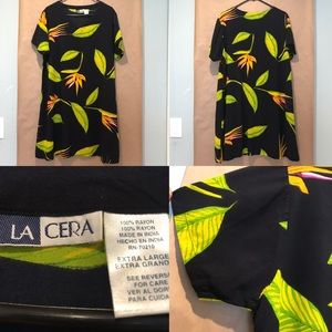 LA CERA TROPICAL PRINT DRESS